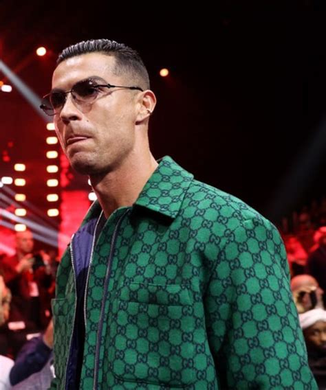 ronaldo green gucci jacket|Conor McGregor not short on chat for Cristiano Ronaldo ringside .